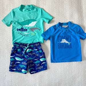 NEW Toddler Boy Swim - Boy Swim Shirts & Swim Shorts - 2T  or 24 months